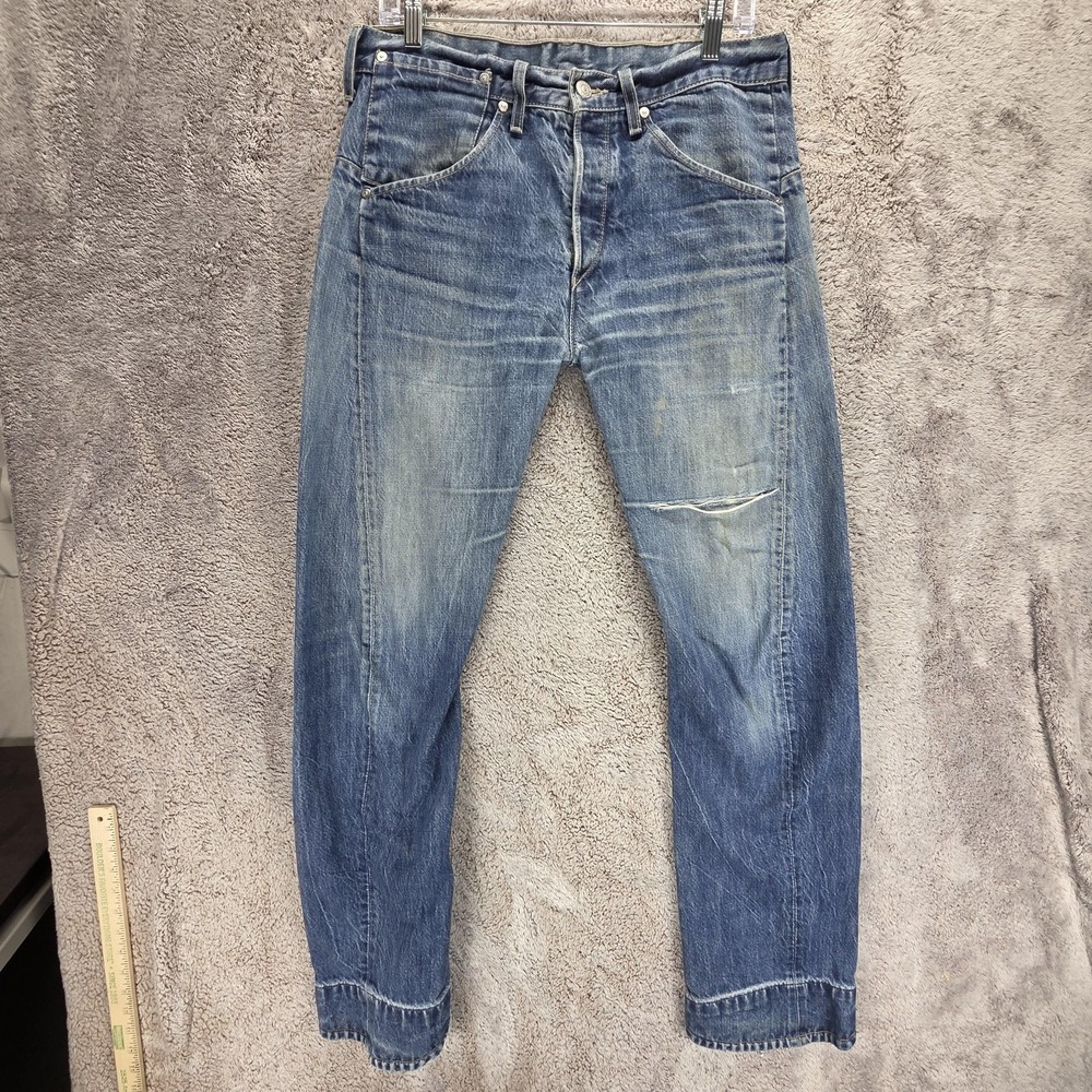 VTG Levis Engineered Jeans Mens Blue Twisted Button Fly Medium Wash Fits 31x32